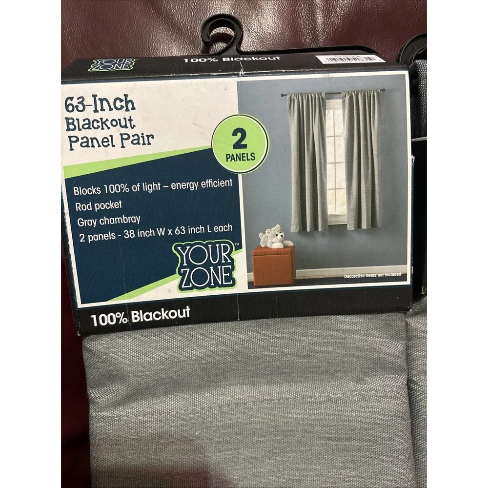2  Your Zone Room Darkening Panel Pair, Silver 30